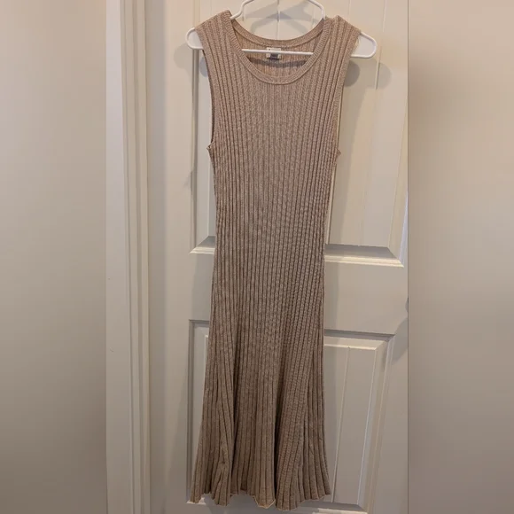 3 For $18 Sleeveless Ribbed Knit Dress in Taupe - Picture 1 of 5